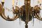Lámpara de araña Imperio grande de bronce con dos luces de pared, Bélgica, años 50. Juego de 3, Imagen 11