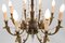 Lámpara de araña Imperio grande de bronce con dos luces de pared, Bélgica, años 50. Juego de 3, Imagen 8