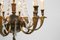 Lámpara de araña Imperio grande de bronce con dos luces de pared, Bélgica, años 50. Juego de 3, Imagen 10