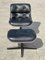 Armchair Model Pollock with Black Leather Ottoman Edition from Knoll, 1968, 1