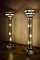 Lámparas de pie Art Déco grandes de hotel de hierro martillado y vidrio, Francia, años 30. Juego de 2, Imagen 5