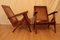 Wood and Cane Armchairs, 1975, Set of 2 1