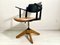 Height-Adjustable Leather Armchair, 1950s, Image 3