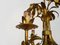 Lámpara de araña vintage de hoja de palmera de metal dorado, años 60, Imagen 6
