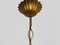 Lámpara de araña vintage de hoja de palmera de metal dorado, años 60, Imagen 8