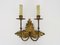 Wall Lamp in Gilded Metal with Gold Leaf, 1950s, Image 1