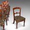 English Dining Chairs in Walnut & Leather, Victorian, 1870s, Set of 8 2