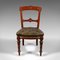 English Dining Chairs in Walnut & Leather, Victorian, 1870s, Set of 8 1