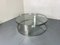 Space Age Stainless Steel and Glass Round Coffee Table, France, 1980s, Image 1
