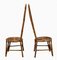 Rattan and Bamboo Hight-Backed Chairs, Italy, 1960s, Set of 2 3