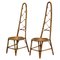 Rattan and Bamboo Hight-Backed Chairs, Italy, 1960s, Set of 2 1