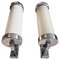 Functionalist Chrome Milk Glass Wall Lamps, 1930s 1