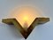 Large Mid-Century Brass and Glass Design Wall Lamp, 1980s 3