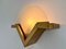 Large Mid-Century Brass and Glass Design Wall Lamp, 1980s, Image 4
