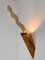 Large Mid-Century Brass Design Wall Flame Lamp, 1980s 4