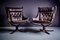 Falcon Chairs with Stool attributed to Sigurd Ressell Norway, 1970s, Set of 3 7