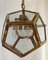 Art Nouveau Austrian Brass and Glass Dodecahedron Lamp attributed to Adolf Loos, 1900s, Image 4