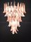 Lámpara de araña suntuosa de pétalos en rosa y blanco de cristal de Murano, Italia, años 80, Imagen 9