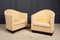 Art Deco Armchairs in Cream Fabric & Wooden Structure, 1930s, Set of 2 1