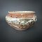 Early 20th Century Satsuma Flowerpot with Red Signature Warrior Decoration 1