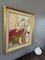 Foglie d'autunno, dipinto a olio, anni '50, con cornice, Immagine 3