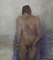 Nude on Purple Chair, 1950s, Oil Painting, Framed 10