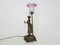 Vintage Nobility Woman Statue Lamp in Gilded Metal and Tulip, 1960s 3