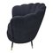 Fan Armchair in Black Fabric, 1980s 4
