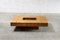 Mesa de centro de madera nudosa con barra de latón de Jean Charles para Maison Charles, años 70, Imagen 6