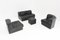 DS 11 Modular Sofa in Black Patchwork Leather from De Sede, 1970s, Set of 5 2