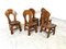 Brutalistische Vintage Esszimmerstühle aus Holz, 1960er, 6er Set 5