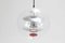 Transparente & silberne Glob Deckenlampe von Verner Panton für Verpan 2
