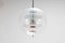 Transparente & silberne Glob Deckenlampe von Verner Panton für Verpan 1
