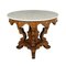 19th Century Charles X Round Table Charles in Walnut & Maple, Italy 1
