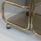 Mid-Century Gold Metal & Smoked Glass Bar Cart 3