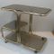 Mid-Century Gold Metal & Smoked Glass Bar Cart 2