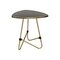 Mesa auxiliar Bauhaus vintage con superficie negra y patas de metal, años 50, Imagen 2