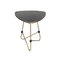 Mesa auxiliar Bauhaus vintage con superficie negra y patas de metal, años 50, Imagen 3