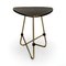 Mesa auxiliar Bauhaus vintage con superficie negra y patas de metal, años 50, Imagen 4
