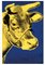 Andy Warhol, Vaca (azul y amarillo), Impresión digital, Imagen 1