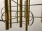 Lampadario Architectural in ottone e metallo cromato di Gaetano Sciolari, anni '70, Immagine 8