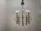 Lampadario Architectural in ottone e metallo cromato di Gaetano Sciolari, anni '70, Immagine 9