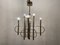 Lampadario Architectural in ottone e metallo cromato di Gaetano Sciolari, anni '70, Immagine 5