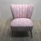 Vintage Pink Cocktail Chair mit Holzbeinen 9