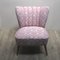 Vintage Pink Cocktail Chair with Wooden Legs 9