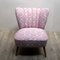 Mid-Century Pink Cocktail Chair with Wooden Legs 10
