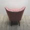 Mid-Century Pink Cocktail Chair with Slanted Legs, Image 11