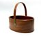 Mid-Century Teak and Leather Basket by Carl Auböck, 1950s 1