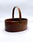 Mid-Century Teak and Leather Basket by Carl Auböck, 1950s 11