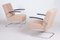 Set of Bauhaus Armchairs in Beech & Chrome attributed to Mücke-Melder, 1930s 4